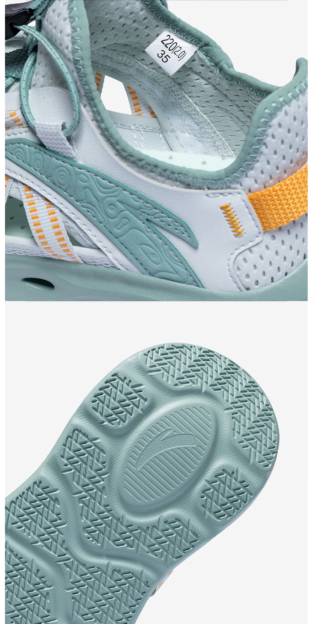 Anta Kids Sports Sandals Boys Big Kids Summer Mesh Breathable Creek Walking Drawstring Water Shoes A12626915 16